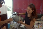 Erin with liquid nitrogen